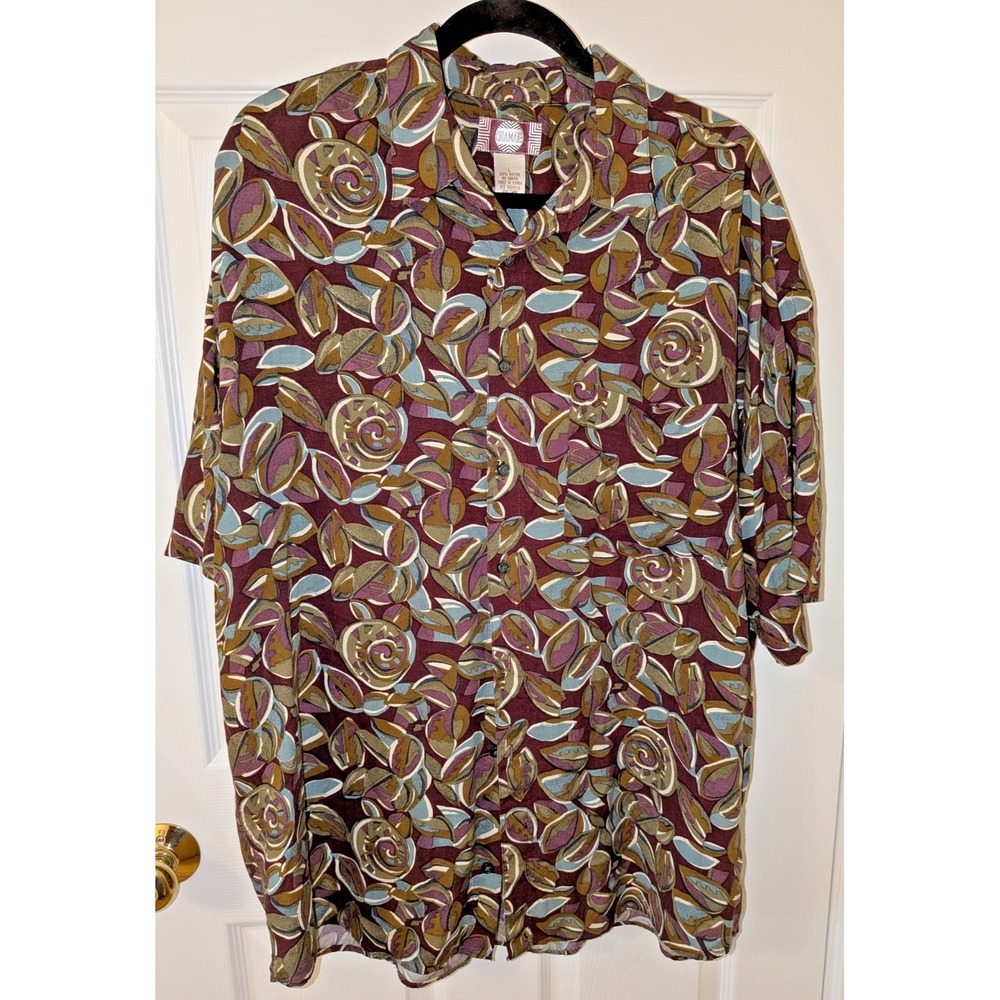 Chiamare Men's Tropical Hawaiian Shirt VTG, Lightweight Size L Rayon Flow Beach